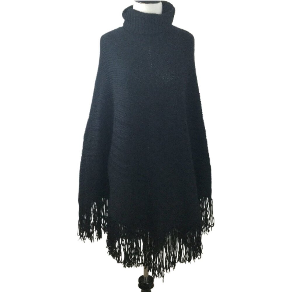 Banana Republic Black Merino Wool Poncho xs/s